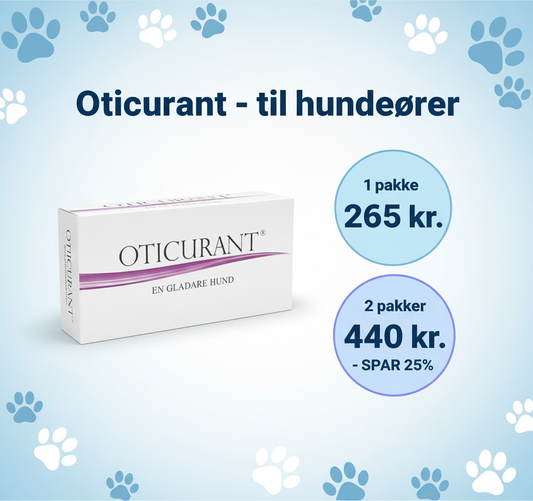 Oticurant dansk banner - korrekt stavning pakker
