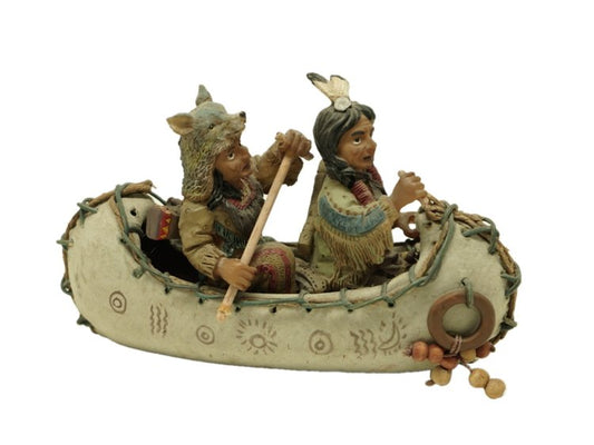 2 indianer i en kanot